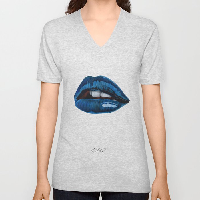 Cool Lips V Neck T Shirt