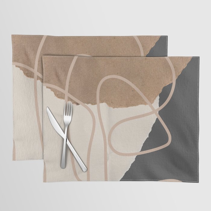 Warm Tones Paper earth   Aeasthetic  Pattern Placemat