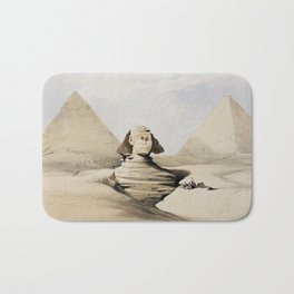 The Great Sphinx, Egypt (1849) Bath Mat | Pyramids, Illustration, Yellow, Egyptian, Pharaoh, Travel, Vintage, Cairo, Africa, Ancient 