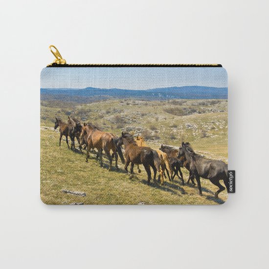 The herd of wild horses Carry-All Pouch