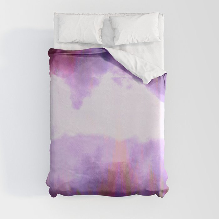 Pink Violet Lavender Abstract Watercolor Ombre Brushstrokes Duvet Cover