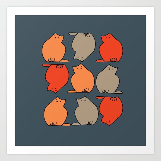 Autumn cat Art Print