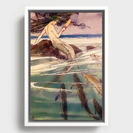 “Mermaid” Fairy Art by Alice B Woodward Framed Canvas