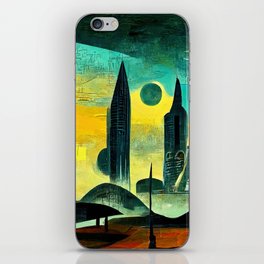 Abstract Futuristic Cityscape iPhone Skin