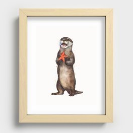 Otterly Delighted Otter Recessed Framed Print
