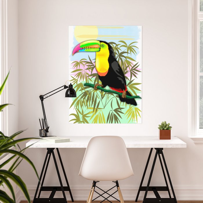 Toucan Wild Bird from Amazon Rainforest Poster by BluedarkArt