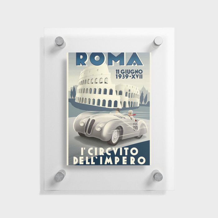 rome vintage poster Floating Acrylic Print