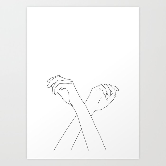 folded hands drawing
