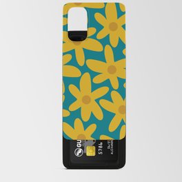 Daisy Time Retro Floral Pattern in Moroccan Teal Blue, Mustard, and Ochre Android Card Case