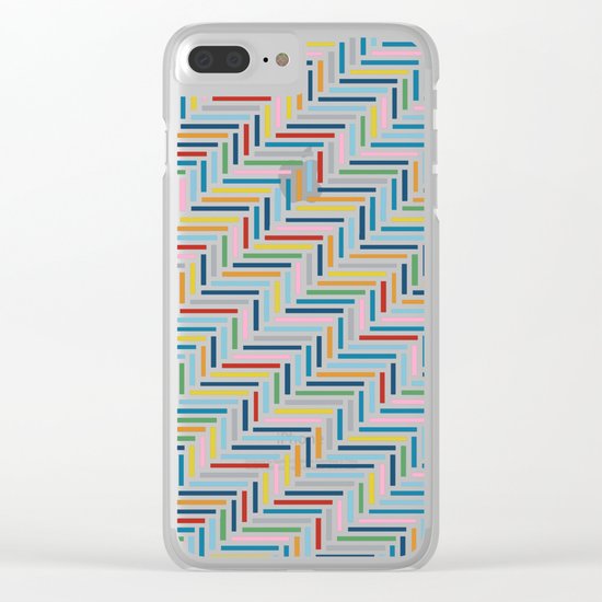 Herringbone Color Clear iPhone Case