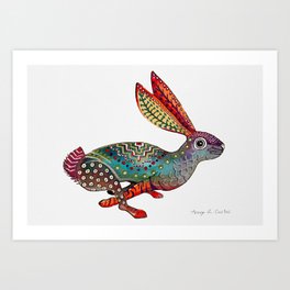 Turquoise Rabbit Alebrije Art Print