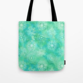 Watercolor Mandala Pattern - Sea Foam Green Blue Tote Bag