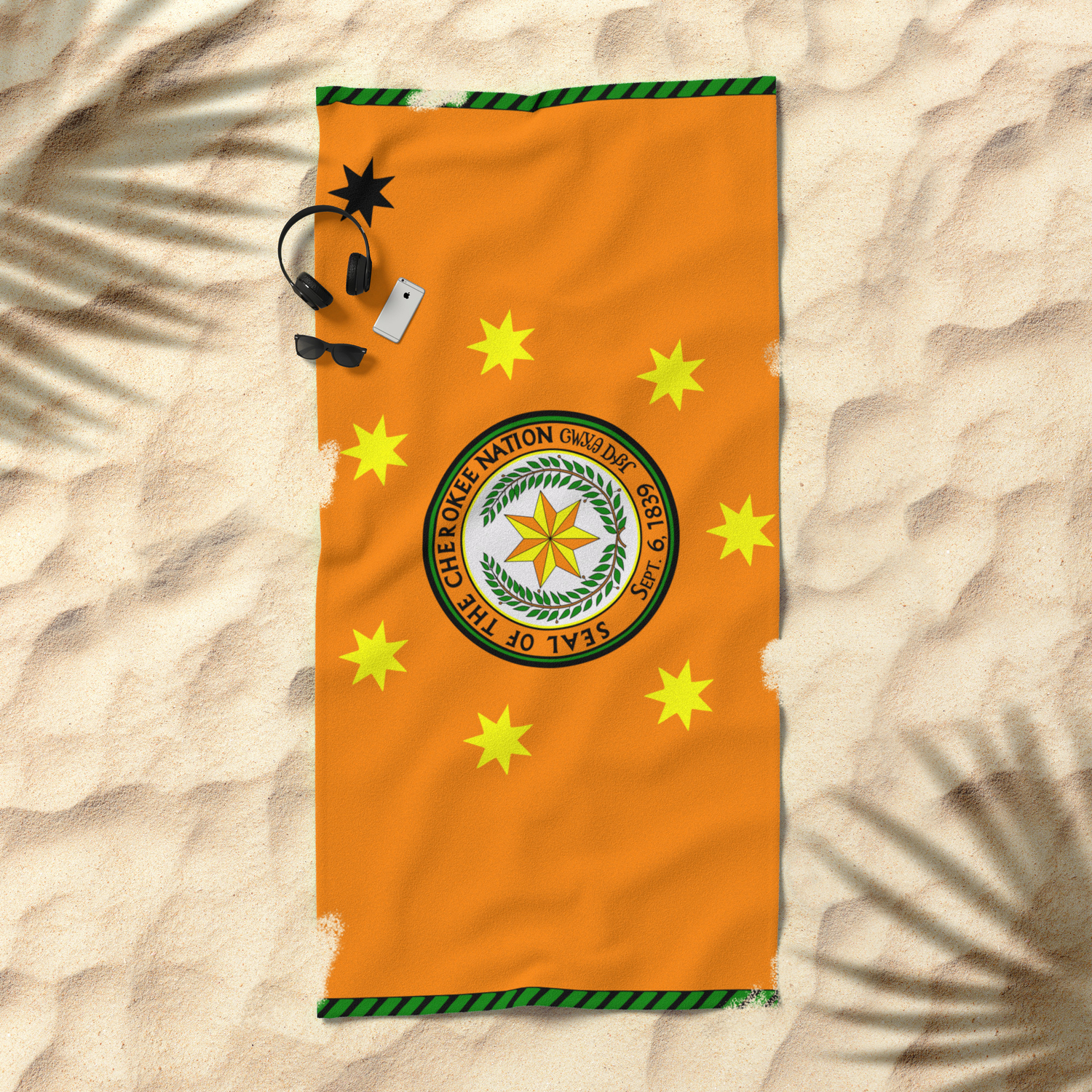 Flag of the Cherokee Nation Beach Towel by Flags of the World | Society6