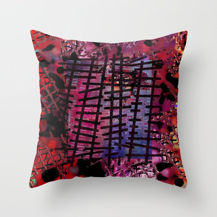 Rails on Red Throw Pillow