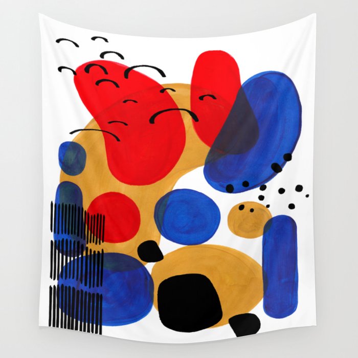 Modern Mid Century Fun Colorful Abstract Minimalist Painting
