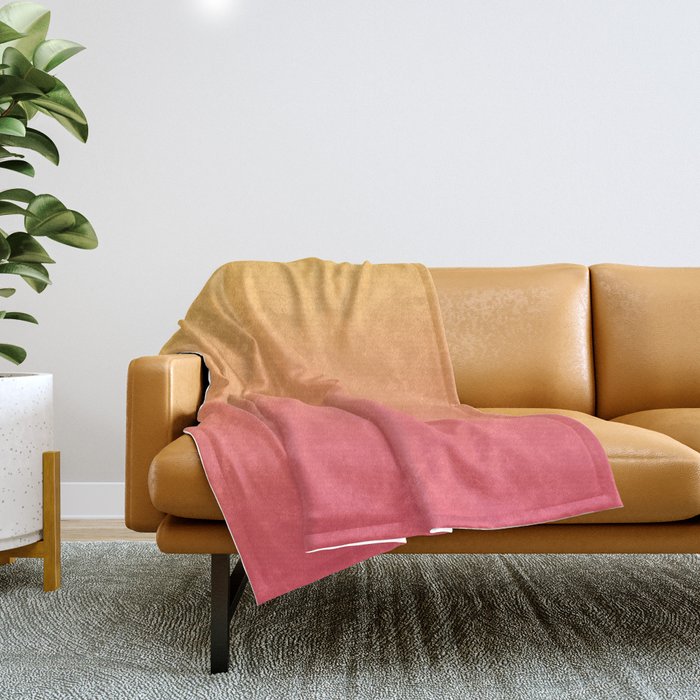 Ombre Pink Gold Throw Blanket