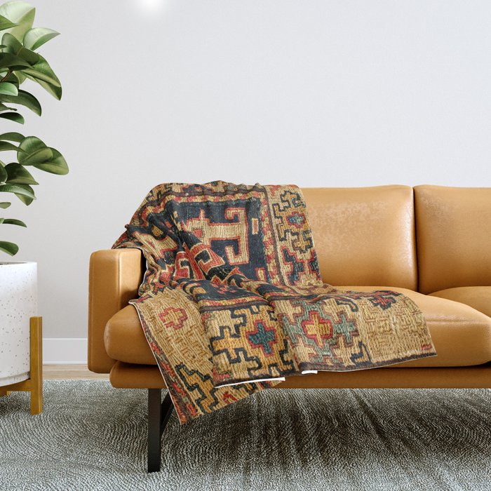 Shahsavan Sumakh Northwest Persian Azerbaijan Bag Print Throw Blanket