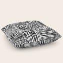 Modern Square Black On White Rectangular Pillow By Simple