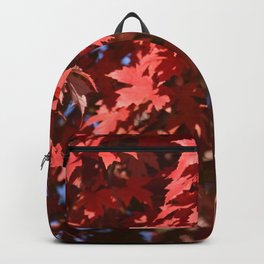 BRIGHT RED AUTUMN LEAVES IN THE SUNSHINE Backpack