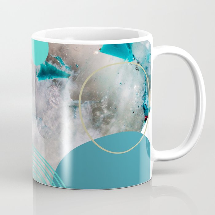 abstract geometric marble stone in teal Coffee Mug