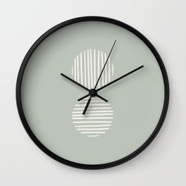 Striped Circles | Sage Green Wall Clock | Circles, Lines, Artwork, Line, Modern, Urban, Green, Sage, Minimal, Curated 