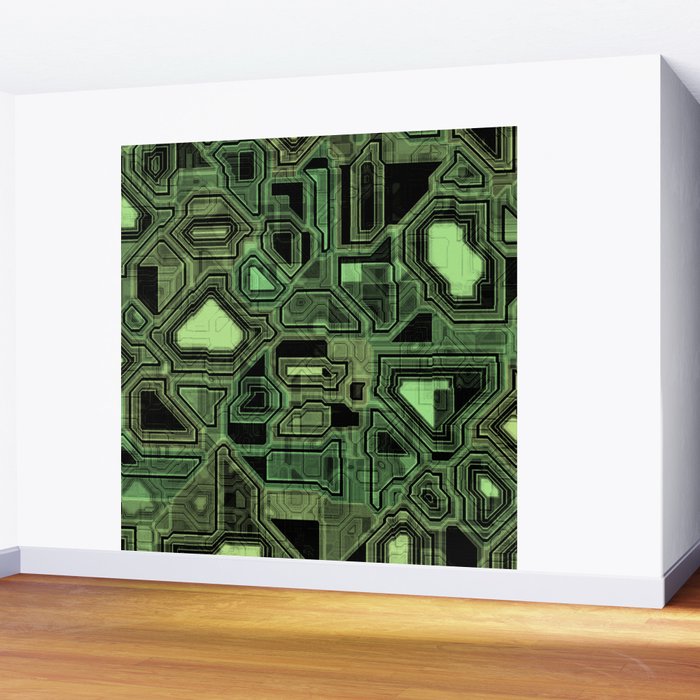 Circuit Board Wall Mural By Girlandwolf Society6