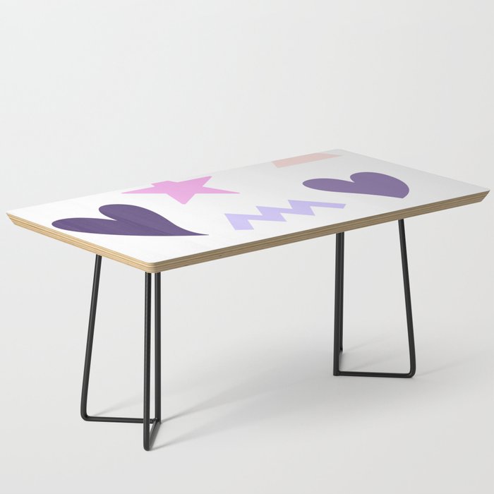 Abstract Purple and Peach Fun Pattern Coffee Table