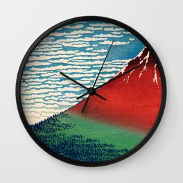 Katsushika Hokusai - Fine Wind, Clear Morning Wall Clock