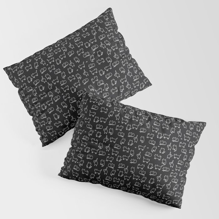 Black cats on black Pillow Sham