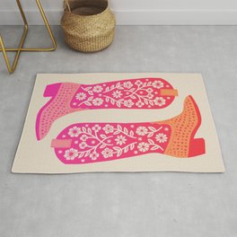 Cowgirl Boots – Hot Pink Ombre Area & Throw Rug