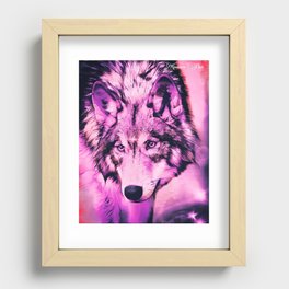 Wolf Spirit in Pink Recessed Framed Print
