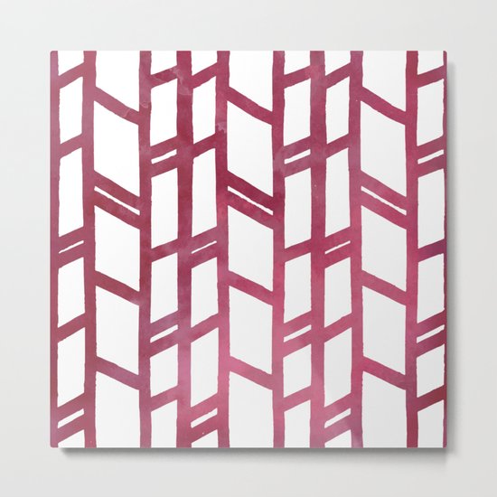 Maroon skyscraper pattern Metal Print