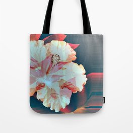 Retro Soft Vivid Hibiscus Floral Tote Bag