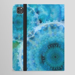Blue Impressions Blue And White Mandala Fossil Art iPad Folio Case