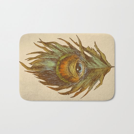 peacock feather-eye Bath Mat