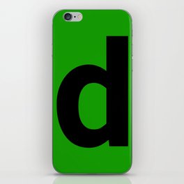 letter D (Black & Green) iPhone Skin