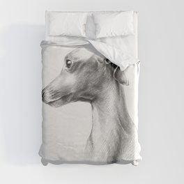 Delicate Italian Greyhound portrait Duvet Cover