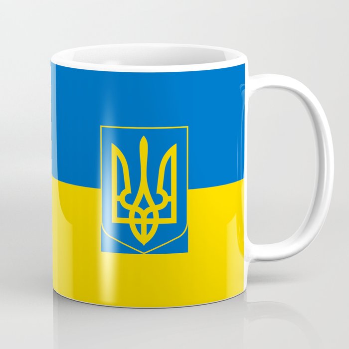 Ukrainian flag of Ukraine with Coat of Arms insert Coffee Mug