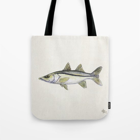 "Snook" by Amber Marine - Centropomus undecimalis ~ Watercolor Illustration, (c) 2013 Tote Bag