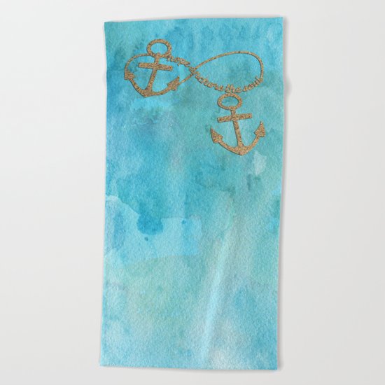 Hope anchors the soul - Sea Beach Anchor Water Beach Towel