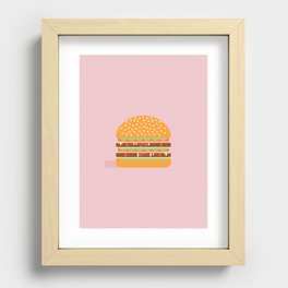 Hamburger on Pink Background Recessed Framed Print