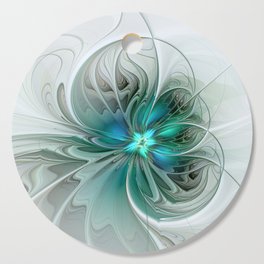 Abstract With Blue, Fractal Art Cutting Board