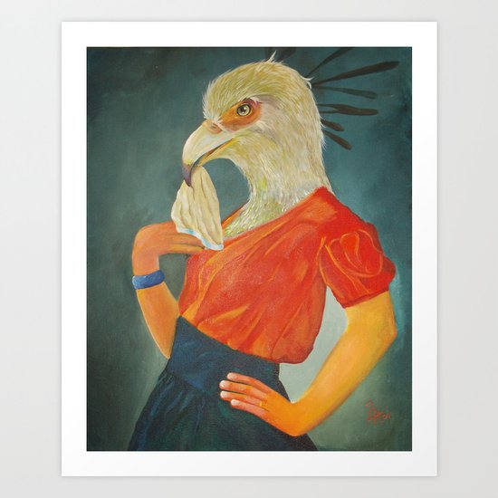 secretary bird Art Print
