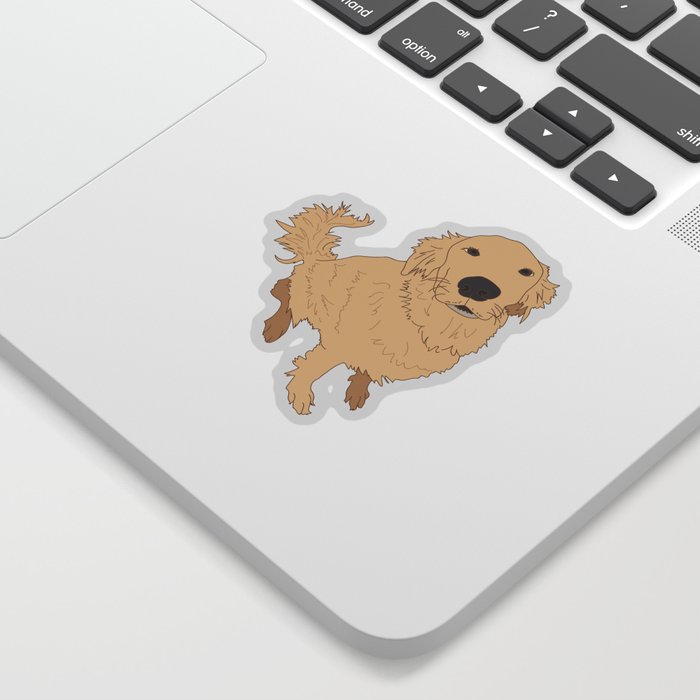 Golden Retriever Love Dog Illustrated Print Sticker