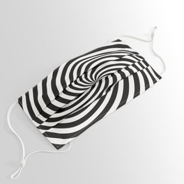 Black And White Op Art Spiral Face Mask