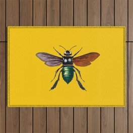 Insects,flies,bees vintage bugs,beetle art Outdoor Rug