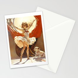 Little ballerina and her dog Stationery Cards