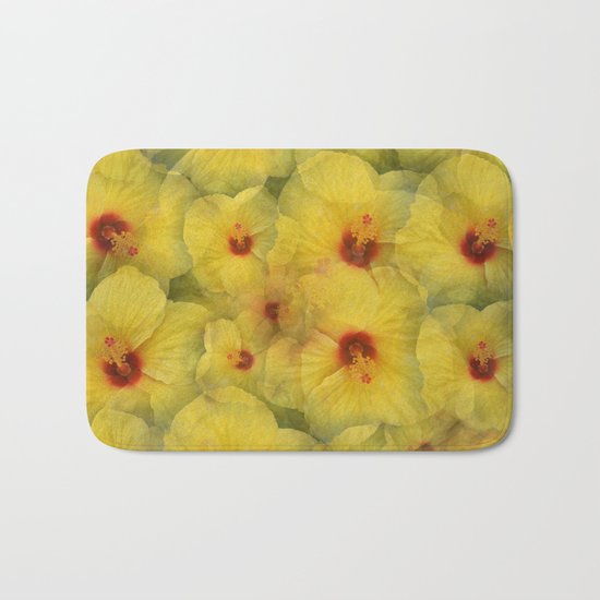 Yellow Hibiscus Bath Mat