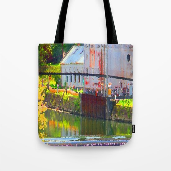 Pointillism: Snoqualmie Falls Tote Bag