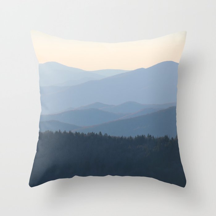 Blue Ridge Mountains Throw Pillow